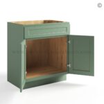 Jade Green Shaker Vanity Sink Base Cabinet - Image 2