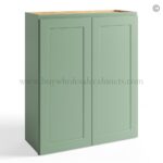 Jade Green Shaker 36" Wall Cabinet Double Door
