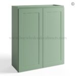 Jade Green Shaker 36" Wall Cabinet Double Door