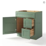 Jade Green Shaker 30" Vanity Base Cabinet Combo - Image 2