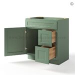 Jade Green Shaker 30" Vanity Base Cabinet Combo - Image 2