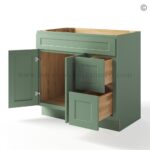 Jade Green Shaker 36" Vanity Base Cabinet Combo - Image 2