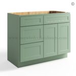 Jade Green Shaker 42" Vanity Base Cabinet Combo