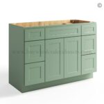 Jade Green Shaker 48" Vanity Base Cabinet Combo