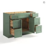 Jade Green Shaker 48" Vanity Base Cabinet Combo - Image 2