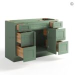 Jade Green Shaker 48" Vanity Base Cabinet Combo - Image 2