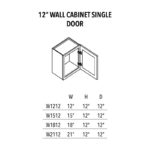 Jade Green Shaker 12" Wall Cabinet Single Door - Image 3