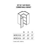 Jade Green Shaker 30"/36" Easy Reach Corner Wall Cabinet - Image 3