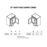 Jade Green Shaker 30" Vanity Base Cabinet Combo - Image 3