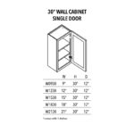 Jade Green Shaker 30" Wall Cabinet Single Door - Image 3