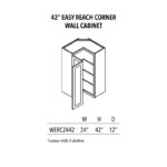 Jade Green Shaker 42" Easy Reach Corner Wall Cabinet - Image 3