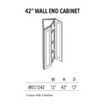 Jade Green Shaker 42 Wall End Cabinet - Image 3