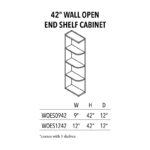 Jade Green Shaker 42 Wall Open End Shelf Cabinet - Image 2