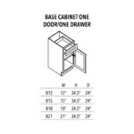 Jade Green Shaker Base Cabinet One Door/One Drawer - Image 3