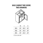 Jade Green Shaker Base Cabinet Two Door/Two Drawers - Image 3