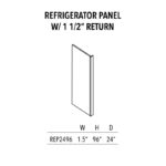 Jade Green Shaker Refrigerator Panel W/ 1 1/2" Return