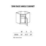 Jade Green Shaker Sink Base Angle Cabinet - Image 3