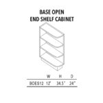 Jade Green Shaker Base Open End Shelf Cabinet - Image 2