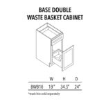 Jade Green Shaker Base Double Waste Basket Cabinet - Image 3