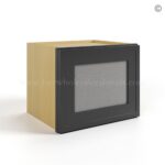 Slim Black Shaker 12"W Single Door Wall Cabinet with Wall Glass Door - Image 2