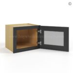 Slim Black Shaker 12"W Single Door Wall Cabinet with Wall Glass Door - Image 3
