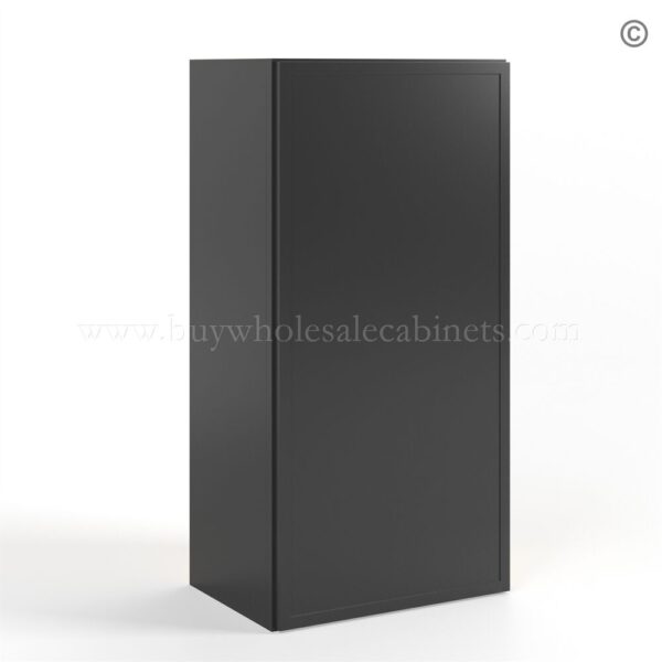 12 slim black shaker wall cabinet single door 36h closed finish side W1836