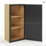 Slim Black Shaker 36"H Single Door Wall Cabinet - Image 3