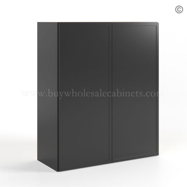 14 slim black shaker wall cabinet double doors 36h closed finish side W3036