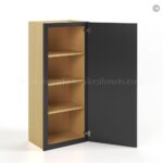 Slim Black Shaker 42"H Single Door Wall Cabinet - Image 3