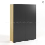 Slim Black Shaker 42"H Double Door Wall Cabinet - Image 2
