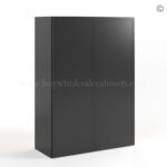 Slim Black Shaker 42"H Double Door Wall Cabinet