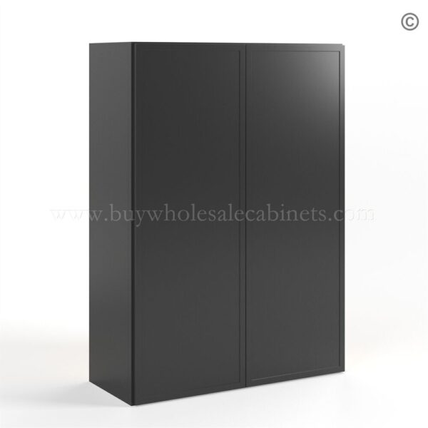 18 slim black shaker wall cabinet double doors 42h closed finish side W3024