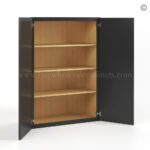 Slim Black Shaker 42"H Double Door Wall Cabinet - Image 3
