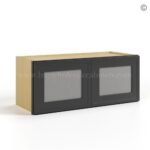 Slim Black Shaker 24"W Double Door Wall Cabinet with Glass Doors - Image 2