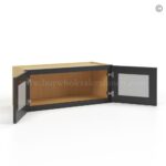 Slim Black Shaker 24"W Double Door Wall Cabinet with Glass Doors - Image 3