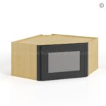 Slim Black Shaker Diagonal Corner Wall Shelf with Glass Door - Image 2