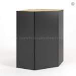 Slim Black Shaker Diagonal Corner Wall Cabinet