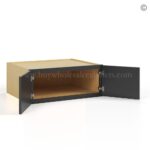 Slim Black Shaker Refrigerator Wall Cabinet with Double Door - Image 3