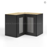 Slim Black Shaker Easy Reach Wall Cabinet with Glass Door