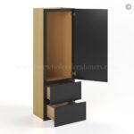 Slim Black Shaker Double with Drawers Wall Cabinet - Image 3