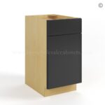 Slim Black Shaker Base Cabinet Single Door and Drawer - Image 2