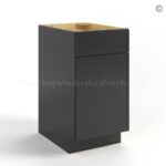 Slim Black Shaker Base Cabinet Single Door and Drawer