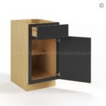 Slim Black Shaker Base Cabinet Single Door and Drawer - Image 3
