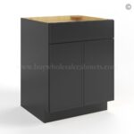 Slim Black Shaker Base Cabinet Double Door and Single Drawer