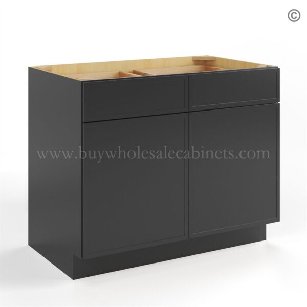 45 slim black shaker base cabinet double doors 30w closed finish side B42