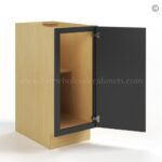Slim Black Shaker Base Cabinet Single Door Full Height - Image 3