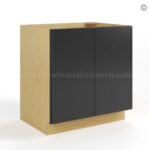 Slim Black Shaker Base Cabinet Double Doors Full Height - Image 2