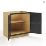 Slim Black Shaker Base Cabinet Double Doors Full Height - Image 3