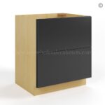 Slim Black Shaker Two Drawer Base - Image 2