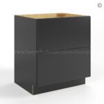 Slim Black Shaker Two Drawer Base
